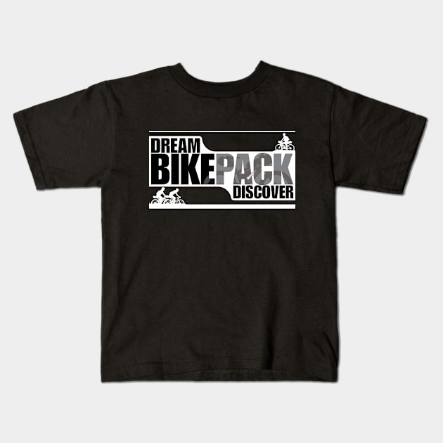 Dream Bikepack Discover Grey on Dark Color Kids T-Shirt by G-Design